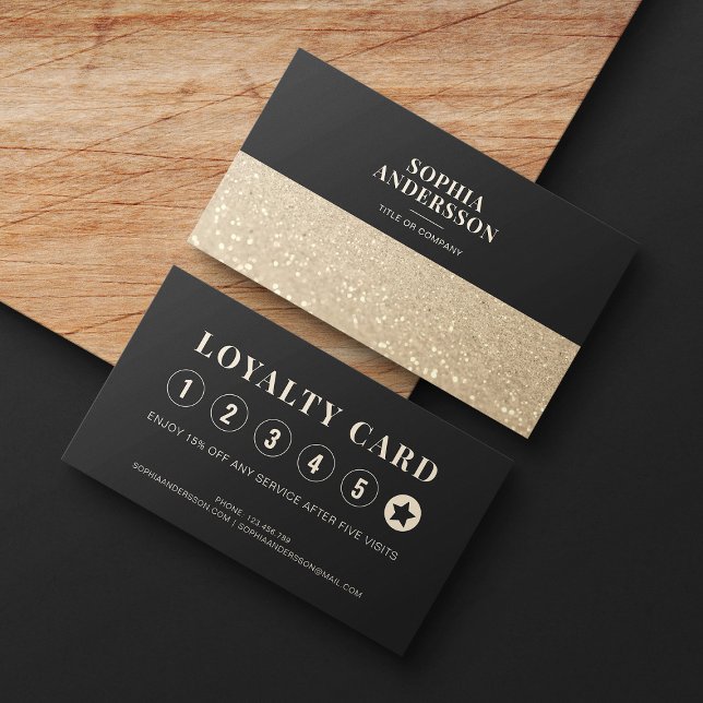 Tarjeta De Fidelización Elegante Purpurina de lujo moderno de oro Minimali (Subido por el creador)