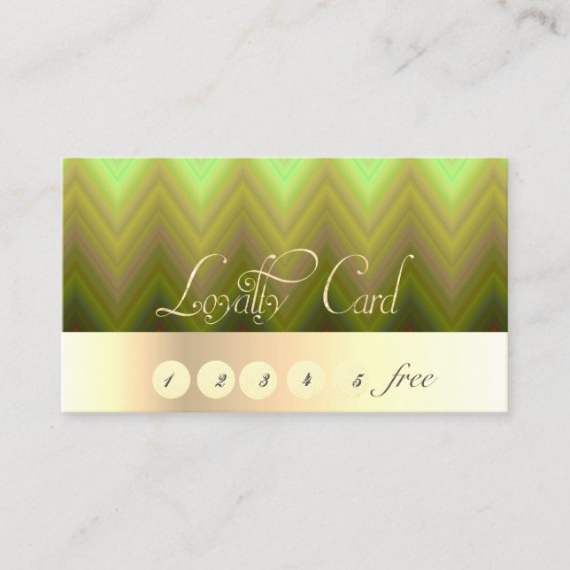 Tarjeta De Fidelización Elegante raya, oro, zigzag, carta de lealtad (Anverso)