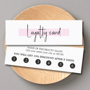 Tarjeta De Fidelización Elegante Salón De Belleza Rosa Blanca