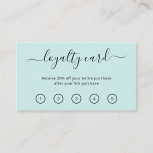 Tarjeta De Fidelización Elegante Salón Simple De Belleza Verde azulado Tur