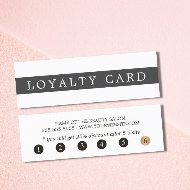Tarjeta De Fidelización Elegante simple rayas blancas negras Belleza (Subido por el creador)