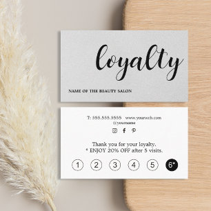 Tarjeta De Fidelización Elegante Textura Moderna Luz Gris Belleza