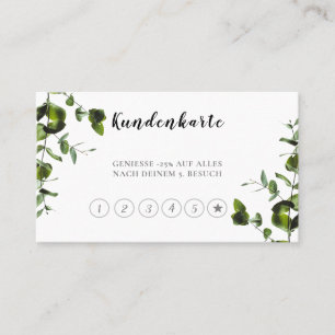Tarjeta De Fidelización Elegante Treuekarte mit Grünem Touch