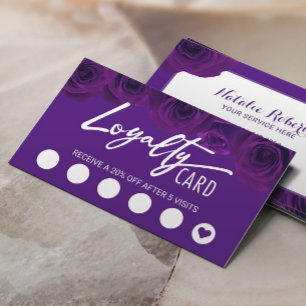 Tarjeta De Fidelización Elegante violeta púrpura flor Salón de belleza Lea