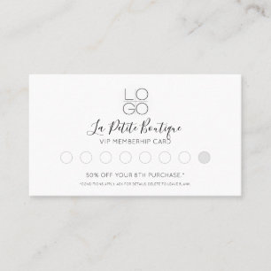 Tarjeta De Fidelización Elegante y blanca suscripción mínima a VIP con gui