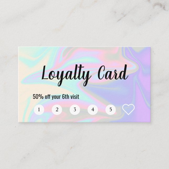 Tarjeta De Fidelización Elegante y elegante peluquero holográfico (Anverso)