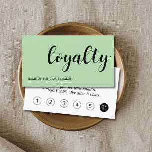 Tarjeta De Fidelización Elegante y moderna Belleza Blanca Verde Negra
