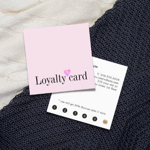 Tarjeta De Fidelización Elegante y moderno Corazón Blanco Rosa Lealtad