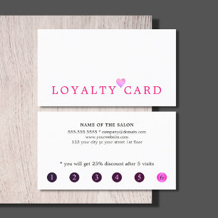 Tarjeta De Fidelización Elegante y moderno Corazón Púrpura Lealtad De Be