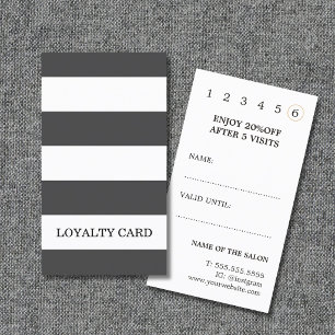 Tarjeta De Fidelización Elegante y moderno Gris Rayas Blancas Belleza