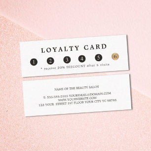 Tarjeta De Fidelización Elegante y simple Faux White Gold Beaualty