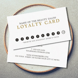 Tarjeta De Fidelización Elegante y simple Lealtad de Belleza Gris Blanco