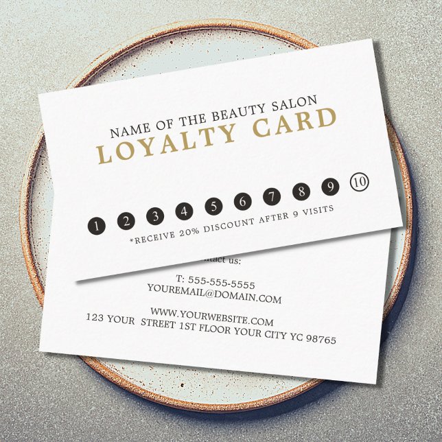 Tarjeta De Fidelización Elegante y simple Lealtad de Belleza Gris Blanco (Subido por el creador)