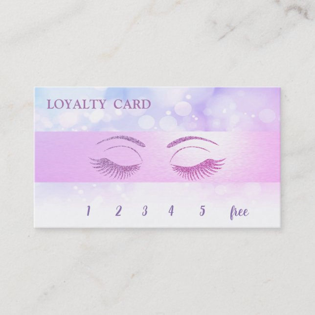 Tarjeta De Fidelización Elegantes azotes Purpurinoso,Tarjeta de fidelidad  (Anverso)