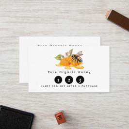 Tarjeta De Fidelización Elegantes Honeycombs con abeja