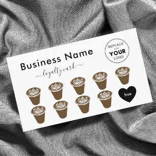 Tarjeta De Fidelización Elegantes y minimalistas tazas de café marrón añad