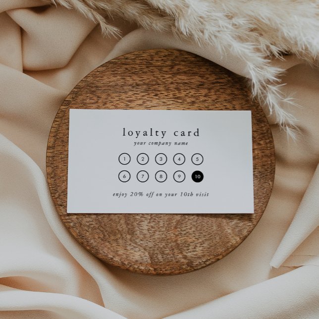 Tarjeta De Fidelización EMELIA Simple Boho Modern Business Reward 10 Punch (EMELIA Simple Boho Modern Business Reward 10 Punch Loyalty Card)