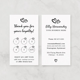 Tarjeta De Fidelización Escritura moderna de escritura corazón vertical ne