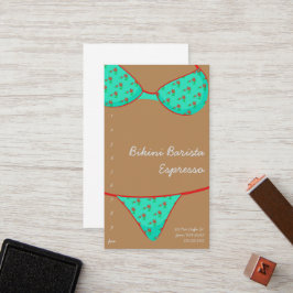 Tarjeta De Fidelización Espresso Drive-Thru Estilo Bikini Barista Rojo