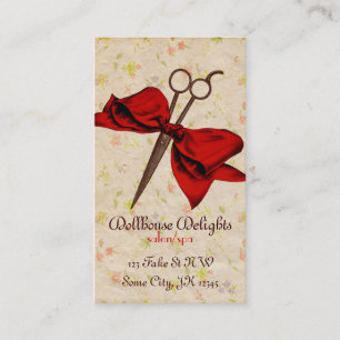 Tarjeta De Fidelización esquileos rojos florales del arco del estilista
