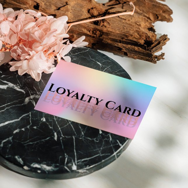 Tarjeta De Fidelización Esteticista Feminina Irlandesa Holográfica Rosa (Esthetician Pink Holographic Iridescent Feminine Loyalty Card)