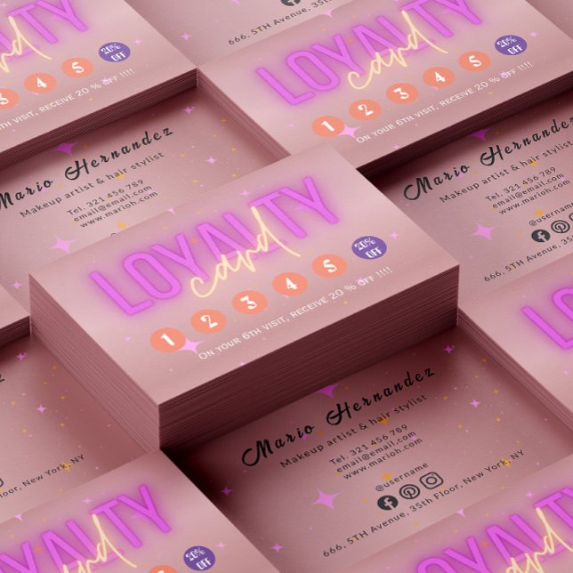 Tarjeta De Fidelización Esteticista Rosa Gold Salón moderno (Esthetician Rose Gold Modern Salon Loyalty Card)