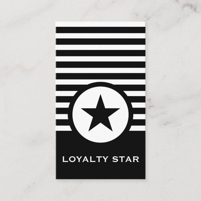 Tarjeta De Fidelización Estrella elegante rayada de la lealtad (Anverso)