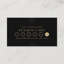 Tarjeta De Fidelización EVERLY Art Deco Black Gold Business Reward 6 Punch