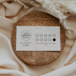 Tarjeta De Fidelización EVERLY Ivory Black Logo Business Reward 10 Punch