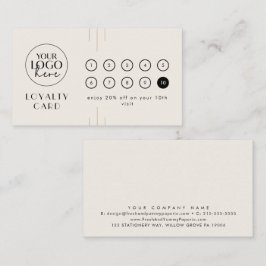 Tarjeta De Fidelización EVERLY Ivory Black Logo Business Reward 10 Punch