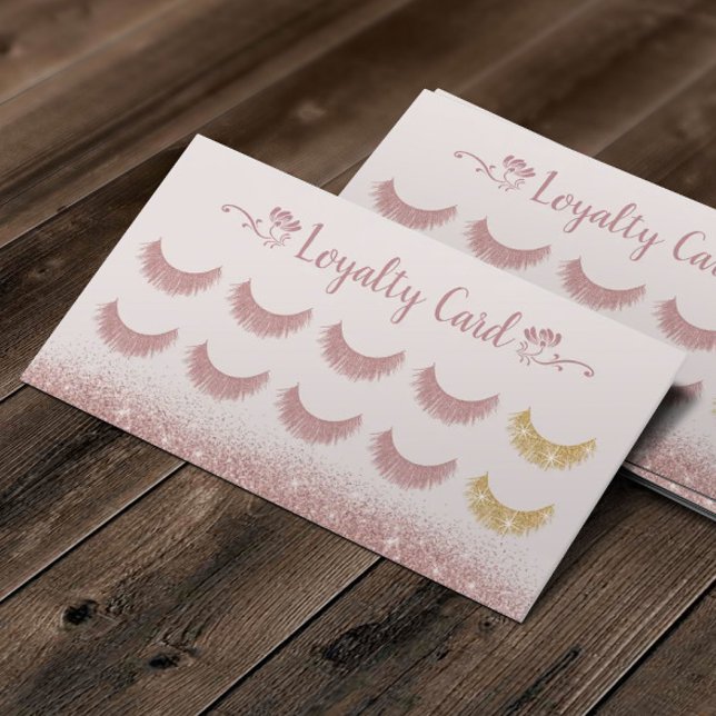 Tarjeta De Fidelización Extensiones Eyelash Gold Rosa Salón de Belleza Lea (Subido por el creador)
