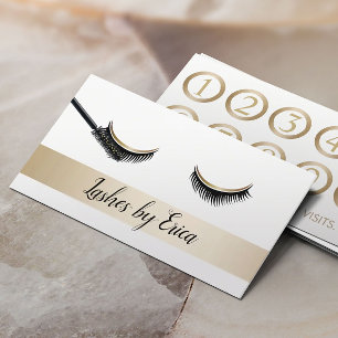 Tarjeta De Fidelización Extensiones Eyelash Maquillaje Lealtad de Oro Arti