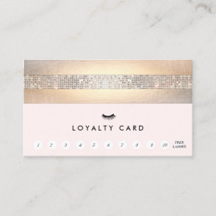 Tarjeta De Fidelización Extensiones EyeLash Pink Customer Loyalty 11 Punch