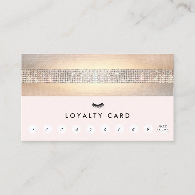 Tarjeta De Fidelización Extensiones Lash Pink Customer Loyalty 10 Punch (Anverso)