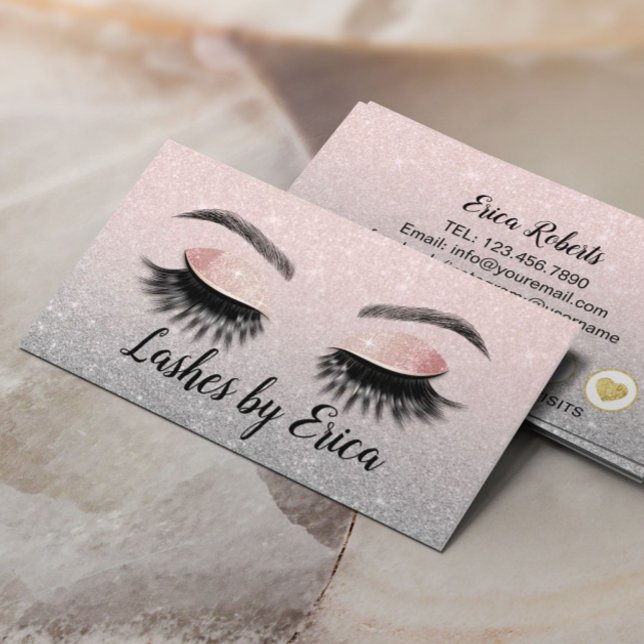 Tarjeta De Fidelización Eyelash Makeup Artista Rubor Lealtad Purpurina Ros (Subido por el creador)