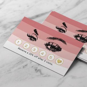 Tarjeta De Fidelización Eyelash maquillaje artista Coral matiza la lealtad