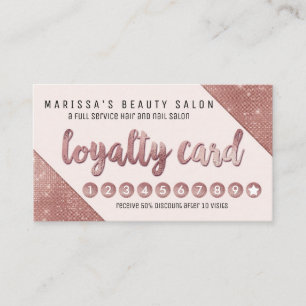 Tarjeta De Fidelización Falsa lealtad color de rosa elegante de las