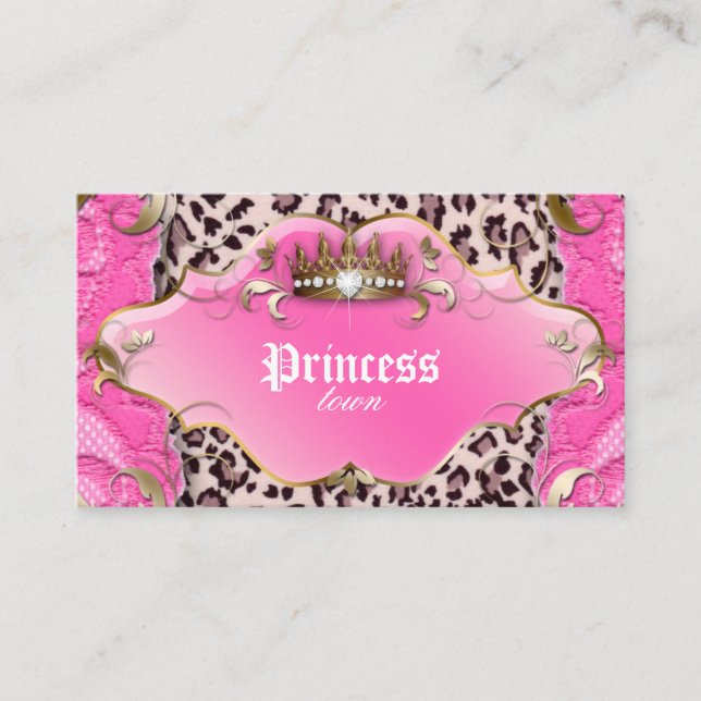 Tarjeta De Fidelización Fashion Jewelry Loyalty Card Leopard Lace Pink (Anverso)