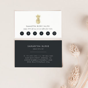 Tarjeta De Fidelización Faux Gold Pineapple Loyalty Cards
