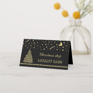 Tarjeta De Fidelización Felices Pawlidays, árbol de navidad Gold brillante