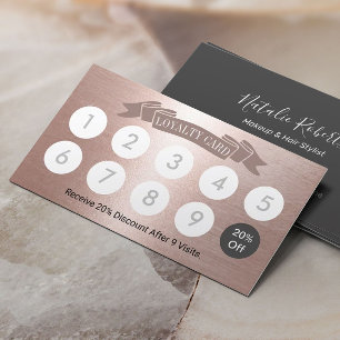 Tarjeta De Fidelización Fidelidad moderna de Rubor Rosa Gold Beauty Salon