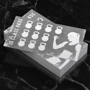 Tarjeta De Fidelización Fitness 10 Clase Chica Lealtad
