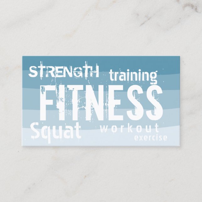 Tarjeta De Fidelización Fitness Personal Trainer Dusty Blue Stripe Lealty (Anverso)