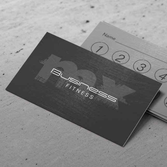 Tarjeta De Fidelización Fitness Scratched Dark Monograma Puntuación de Lea (Subido por el creador)