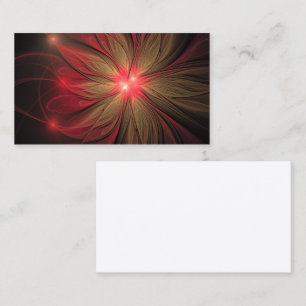 Tarjeta De Fidelización Flor fractal de fanatismo rojo