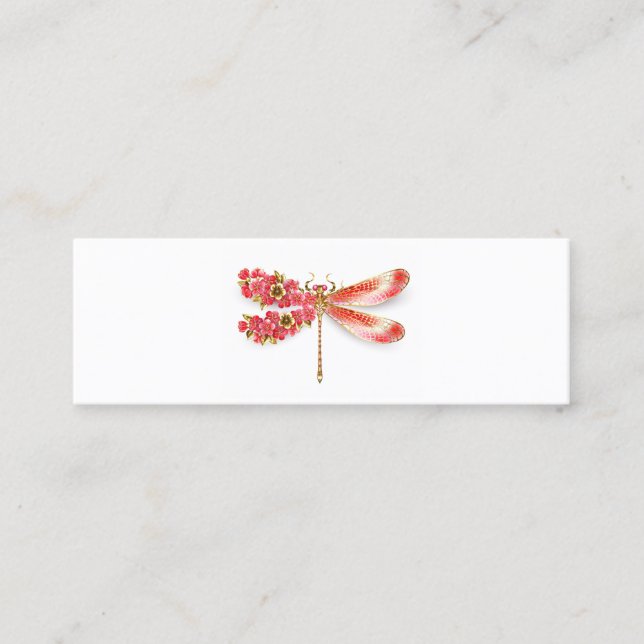 Tarjeta De Fidelización Flor libélula con sakura de joyas (Anverso)