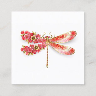 Tarjeta De Fidelización Flor libélula con sakura de joyas