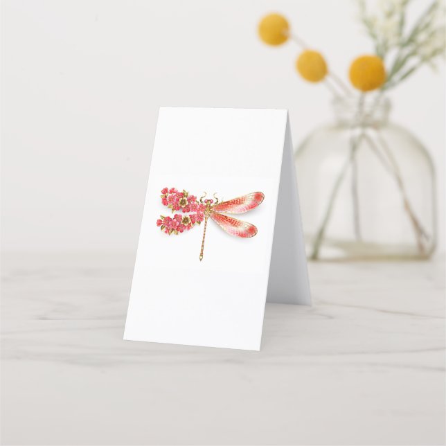 Tarjeta De Fidelización Flor libélula con sakura de joyas (Reverso)