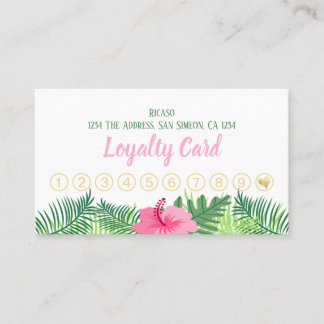 Tarjeta De Fidelización Flor tropical 10.ª cita personalizada