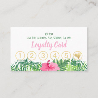 Tarjeta De Fidelización Flor tropical 6 Nombramiento personalizado